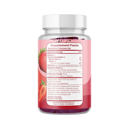Santo Remedio Entalla Skinny Yummy Gummy – 60 Fiber & Prebiotic Gummies, Strawberry, 30 Servings