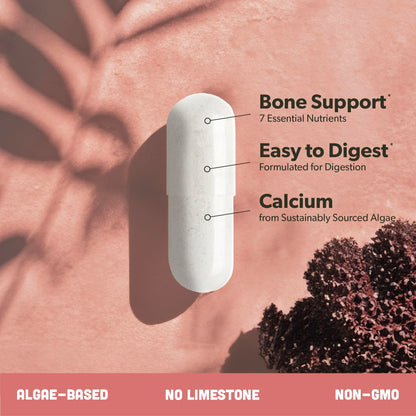 Sapling Calcium Supplement - Red Algae, K2 & D3, Vegan, 90 Capsules