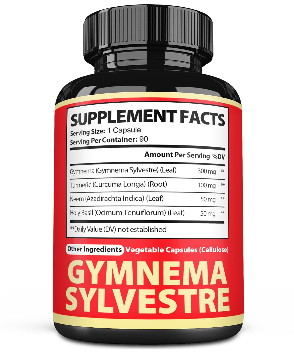 Satoomi Pure Gymnema Sylvestre Capsules – 90 Count, 3-Month Supply with Neem, Holy Basil & Turmeric