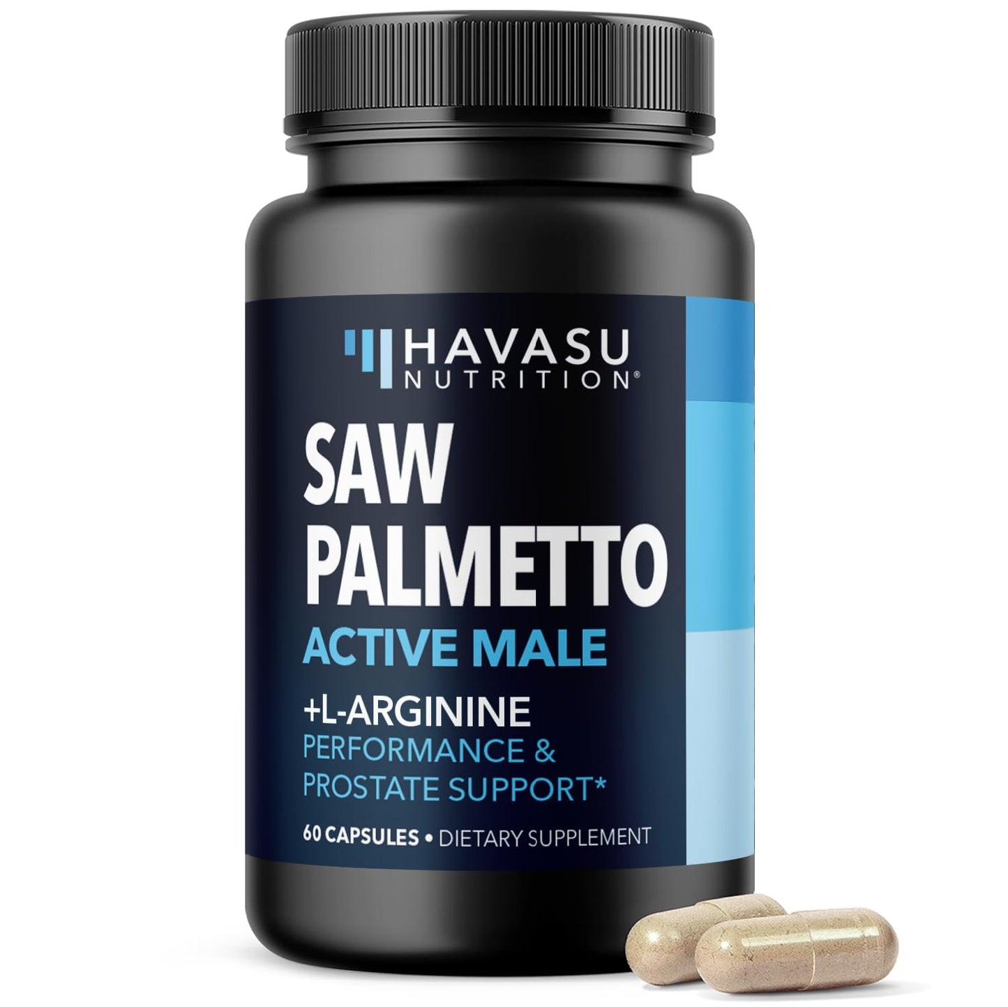 Saw Palmetto 500mg + L-Arginine 500mg — Prostate Health, Urinary Support & Endurance (60 Count) — Vegan, Non-GMO
