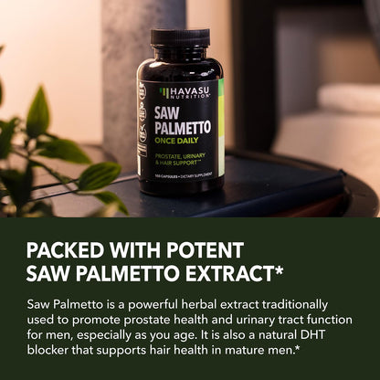 Saw Palmetto for Men Prostate Health - 500mg, 100 Count, Vegan, Non-GMO