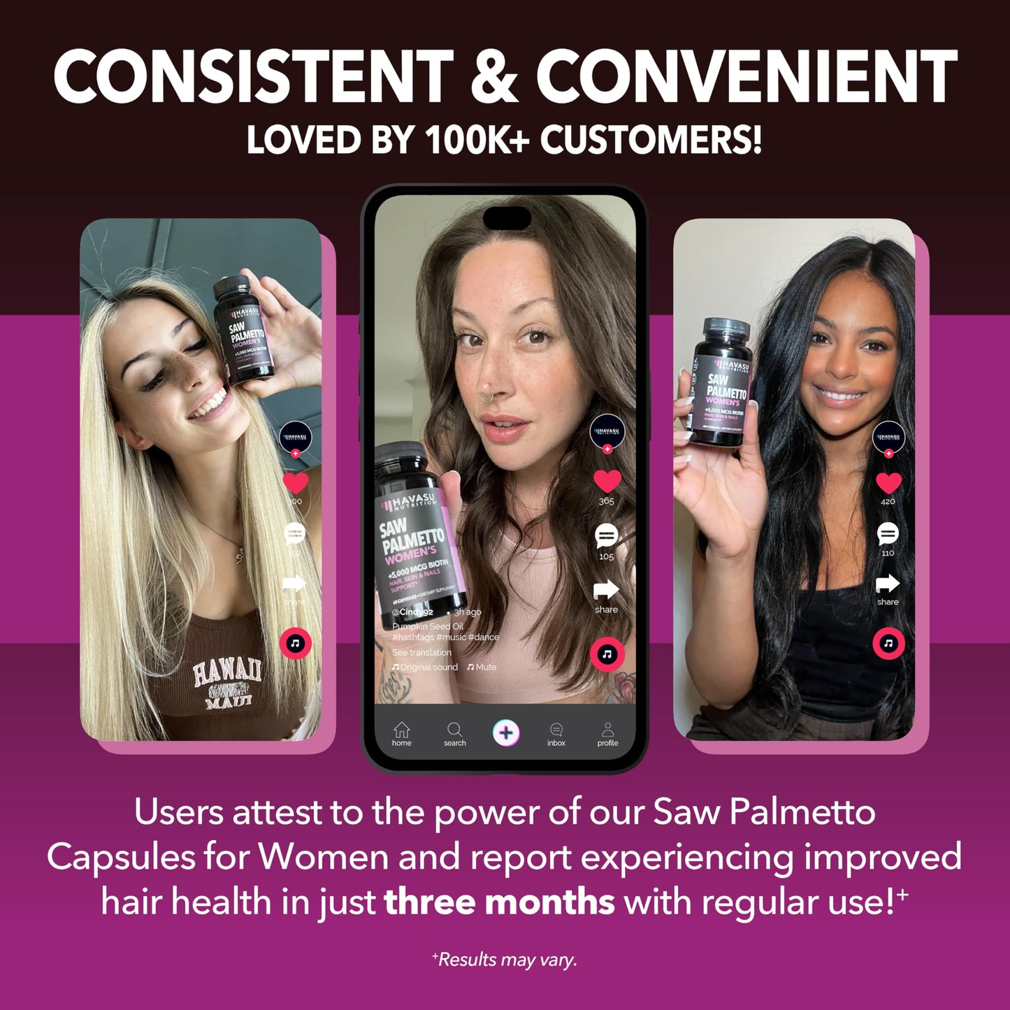 HAVASU Nutrition Saw Palmetto with Biotin 5000mcg - Vegan, Non-GMO DHT Support for Hair, Skin & Nails - 120 Count