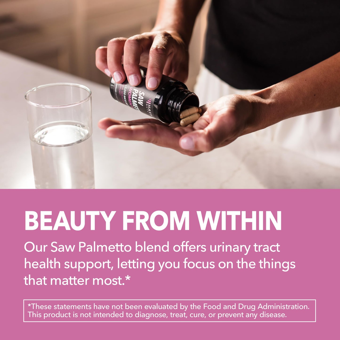 Saw Palmetto for Women with Biotin 5000mcg | DHT Blocker for Hair, Skin & Nails