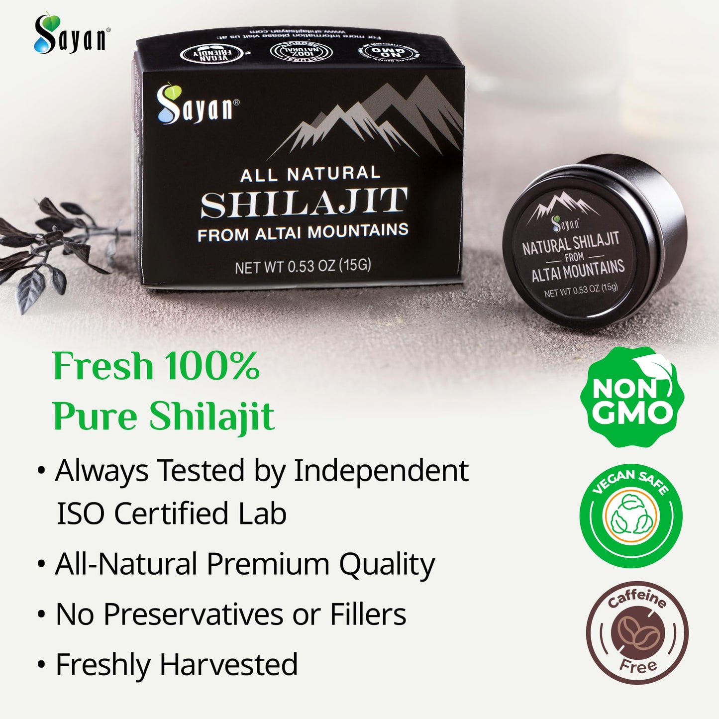 Sayan Pure Altai Shilajit Resin 30g | 4-Month Supply | Organic Fulvic Acid