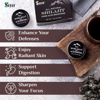 Sayan Pure Altai Shilajit Resin 30g | 4-Month Supply | Organic Fulvic Acid