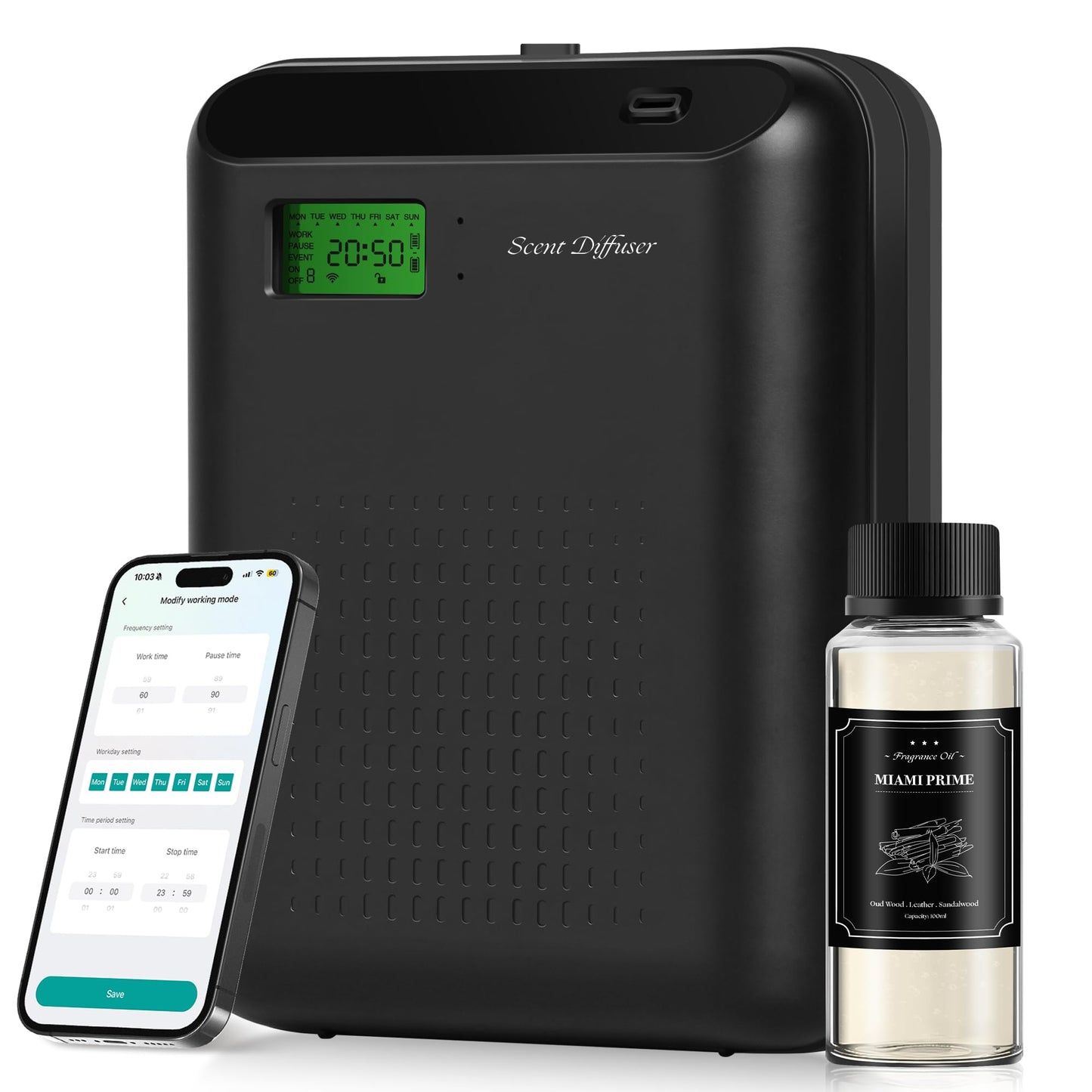 Scent Air Machine Starter Kit – Waterless Diffuser, 2000 sq ft Coverage, WiFi/Bluetooth