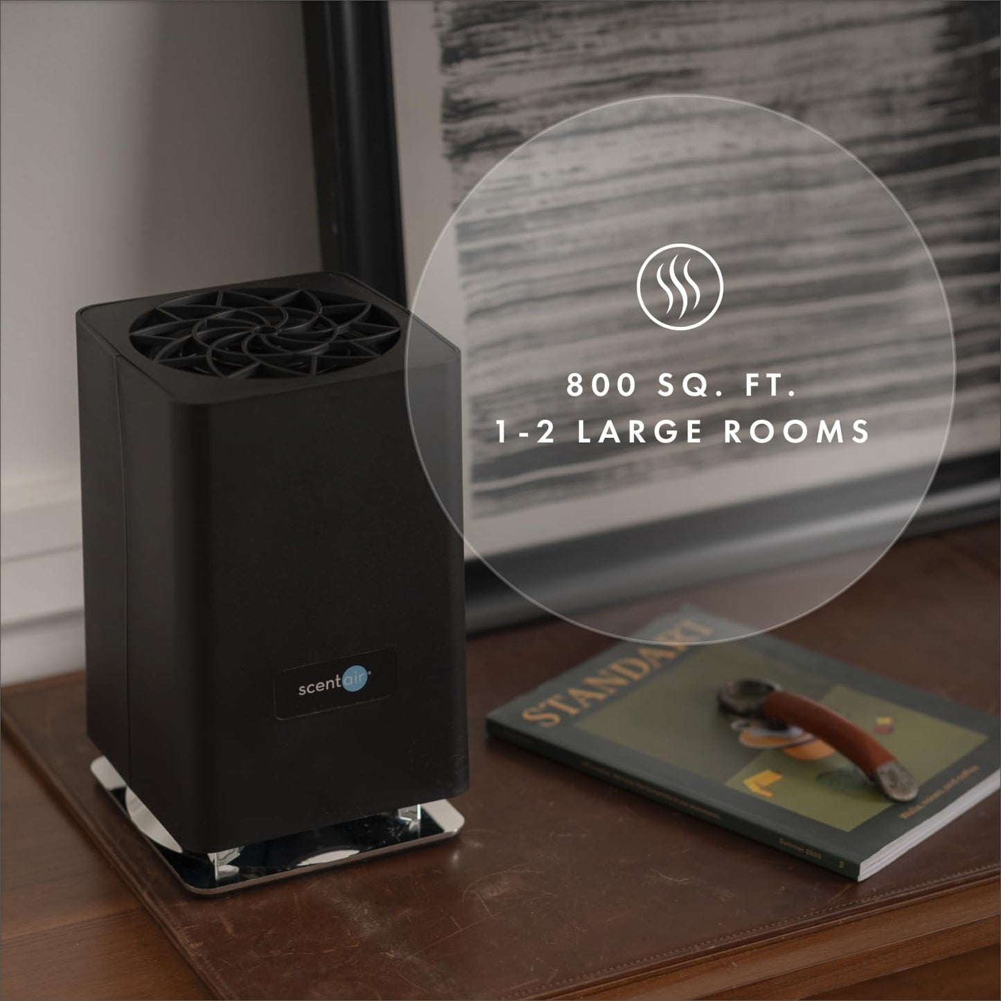 ScentAir Whisper Home Diffuser - 800 sq ft, Alexa & Google, WiFi & Bluetooth, Black