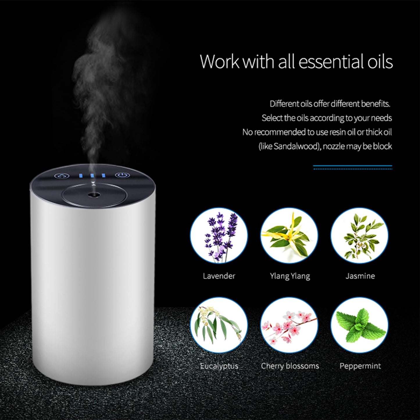 Scentcares Sentiment Diffuser - Waterless Essential Oil Diffuser with 3 Timers