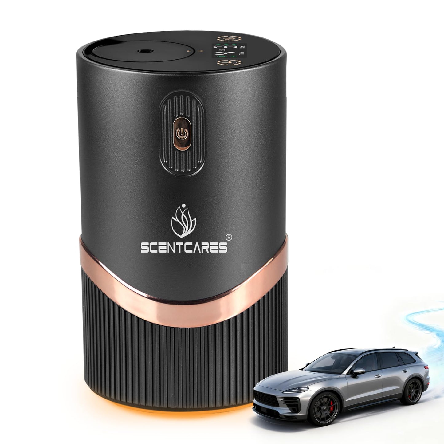 Scentcares Waterless Diffuser — Sentiment Diffuser with Cold-Air Diffusion, 2 Modes, 4 Timers, Rechargeable (Black)