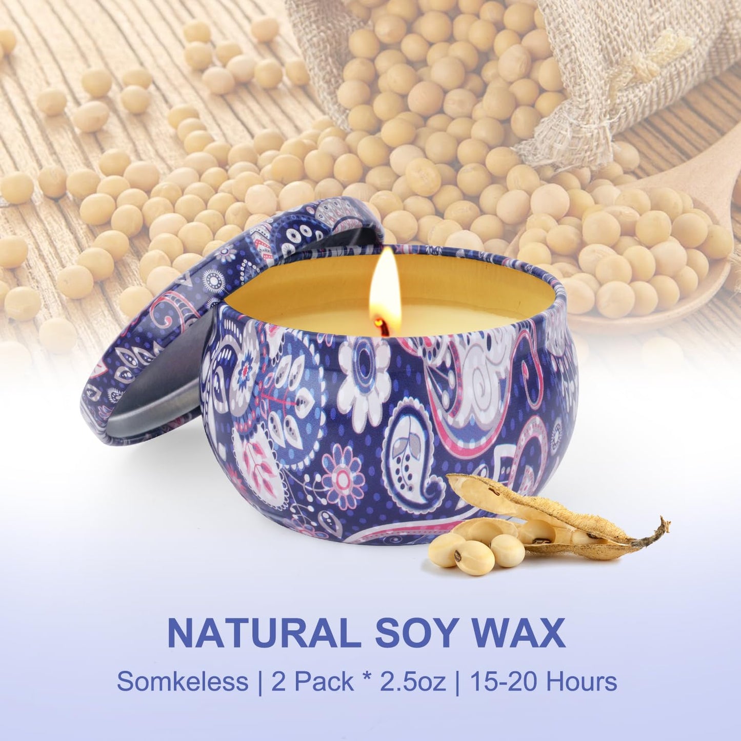Scented Candle Gift Set for Women – 2 Pack 2.5 oz | Aromatherapy Candles