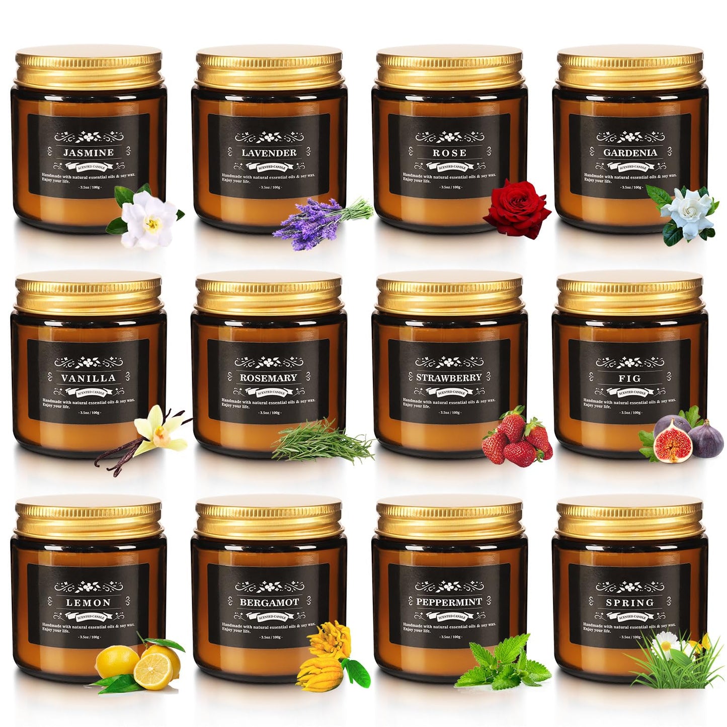 Scented Candle Set 12 Pack – Long-Lasting Soy Wax Candles for Home, Stress Relief & Gift Set