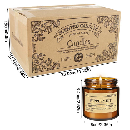 24-Pack Scented Candle Set – Soy Wax, Odor Elimination, Stress Relief Gift