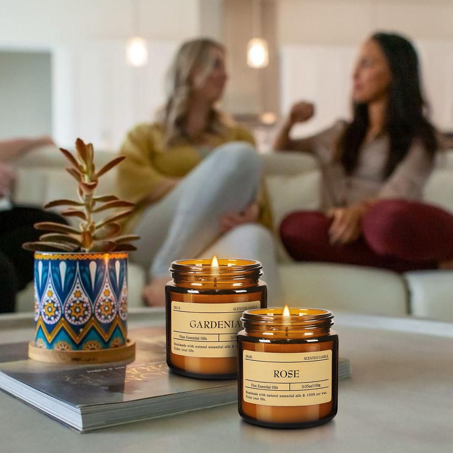 24-Pack Scented Candle Set – Soy Wax, Odor Elimination, Stress Relief Gift