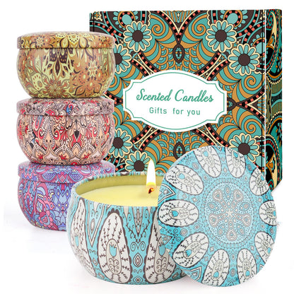 Scented Candles Gifts for Women 4 Pack – Aromatherapy Soy Wax, Up to 90 Hours