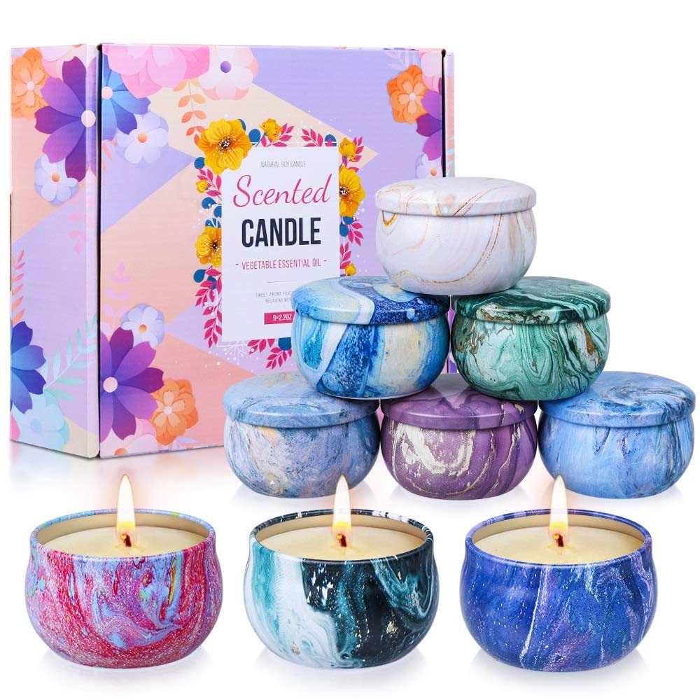 Scented Candles Gifts Set for Women - 9 Pack Soy Wax with Essential Oils