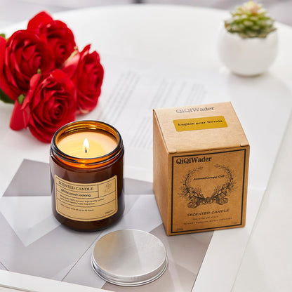 Natural Soy Scented Candles – 8 Random Scents, Lead-Free Wicks, 40h Burn Time
