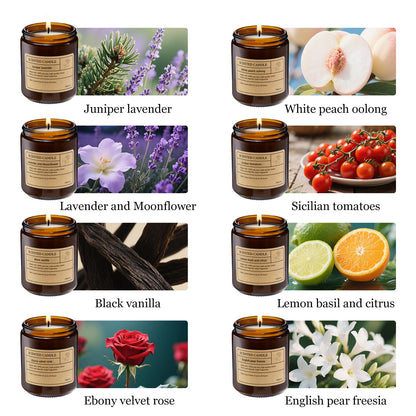 Natural Soy Scented Candles – 8 Random Scents, Lead-Free Wicks, 40h Burn Time