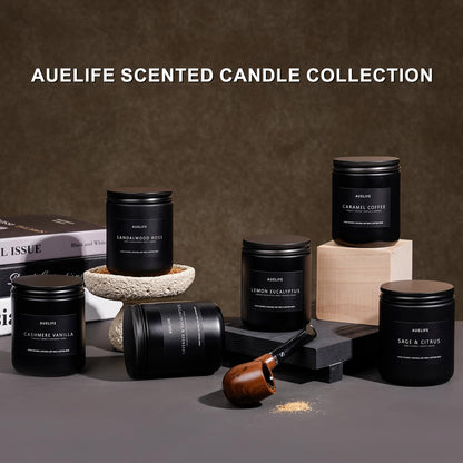 4 Pack Scented Candles Set for Men | Leather, Oak, Smoke & Vanilla