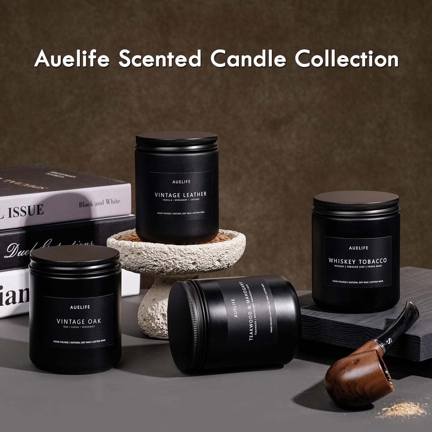 Scented Candles Set for Men – 4-Pack Soy Candles Gift