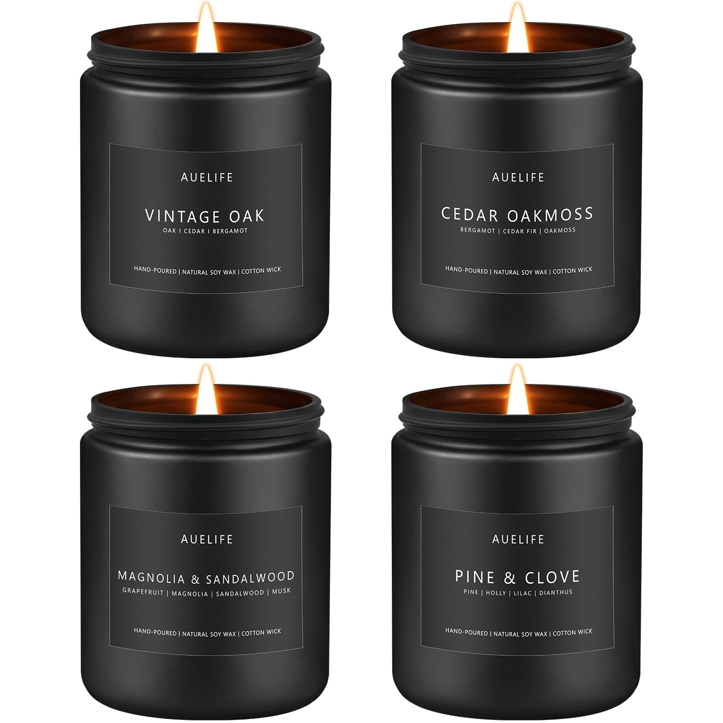 Scented Candles Set for Men – 4-Pack Soy Candles Gift