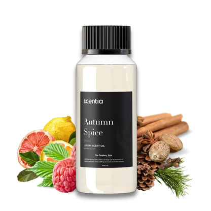 Scentia Autumn Spice Essential Oil Blend – 120ml Diffuser Oil for Fall, Halloween & Thanksgiving Décor | Aromatherapy, Candle & Soap Making
