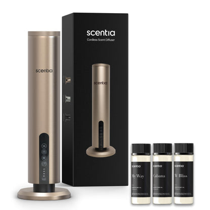 Scentia Max Diffuser – Wireless Waterless Diffuser with App Control | Covers 1500 Sq Ft | Gold