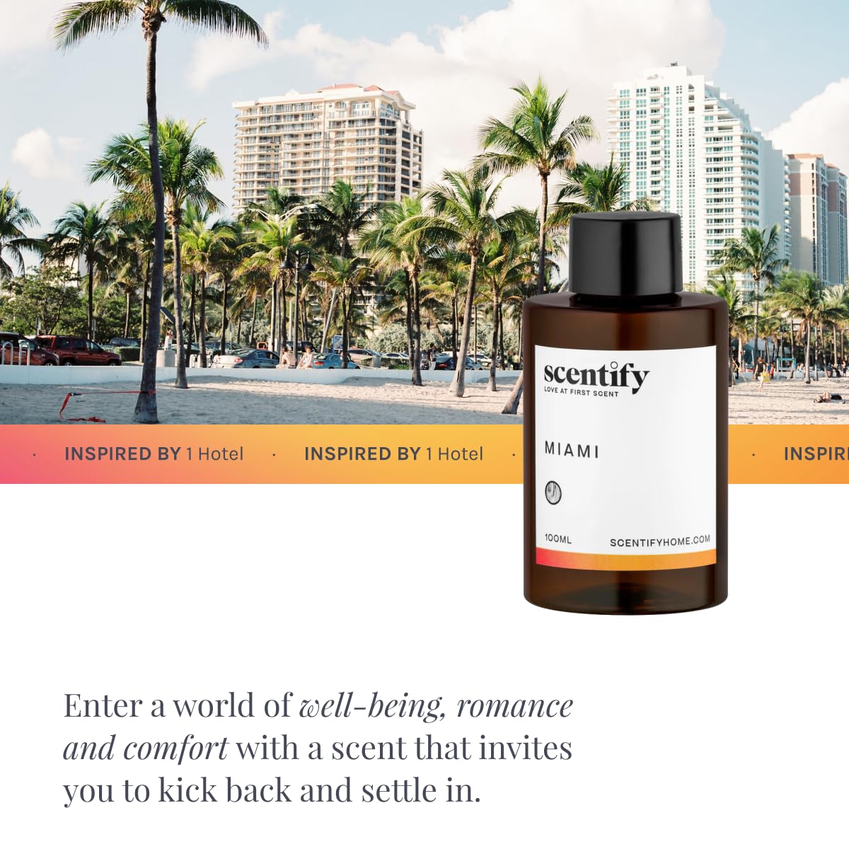 Scentify Miami Aroma Oil Refill for Diffusers – Creamy Cashmere Sandalwood Musk, 100ml