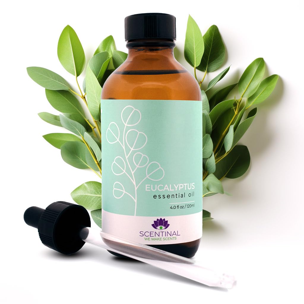 Scentinal Premium Essential Oil Kit – 4oz (120ml) Eyedropper – 100% Pure Peppermint, Lavender & Eucalyptus