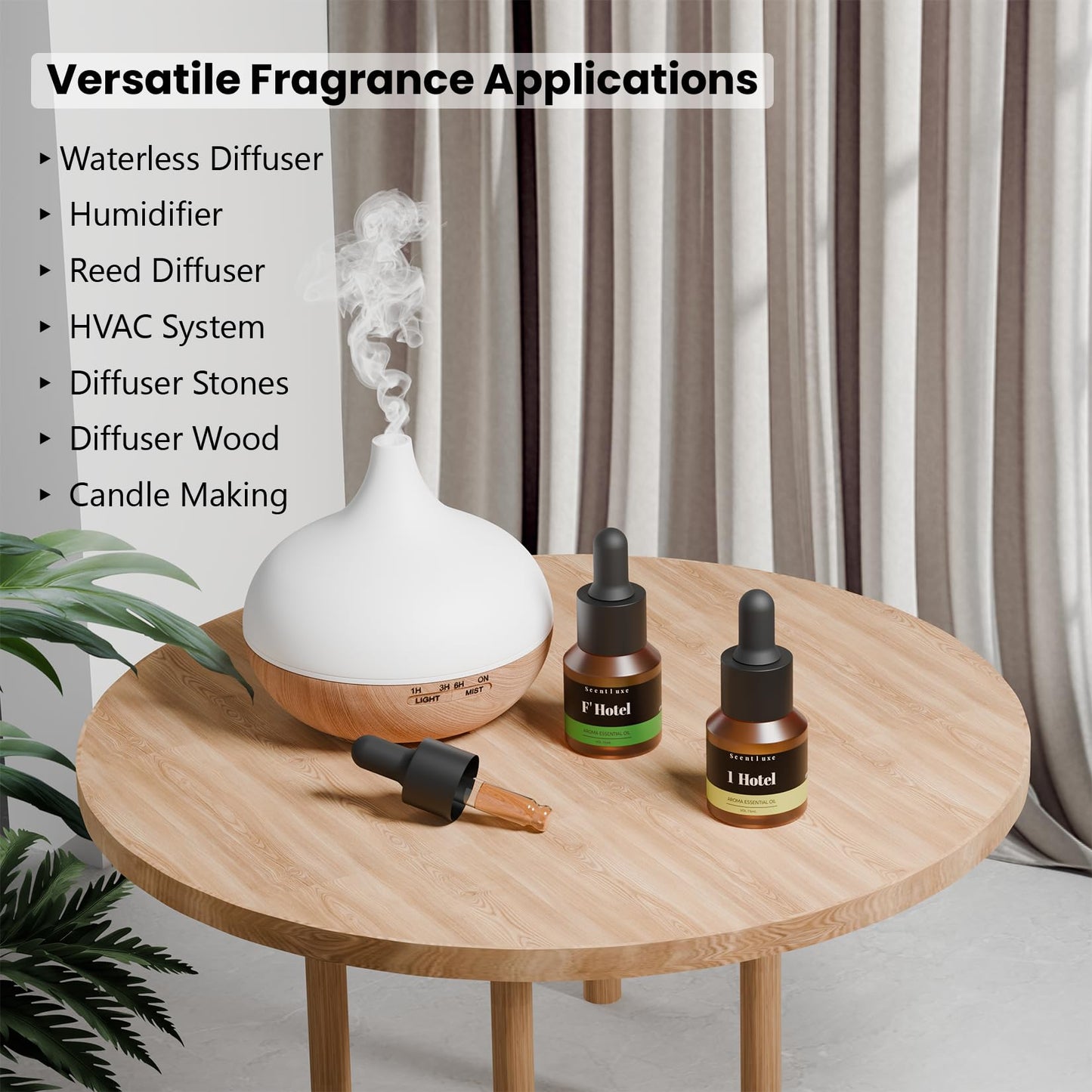 F' Hotel Essential Oils for Aromatherapy Diffusers | Scentluxe – Premium 15 mL Fragrance Oil Inspired by Four Seasons Hotel Scents