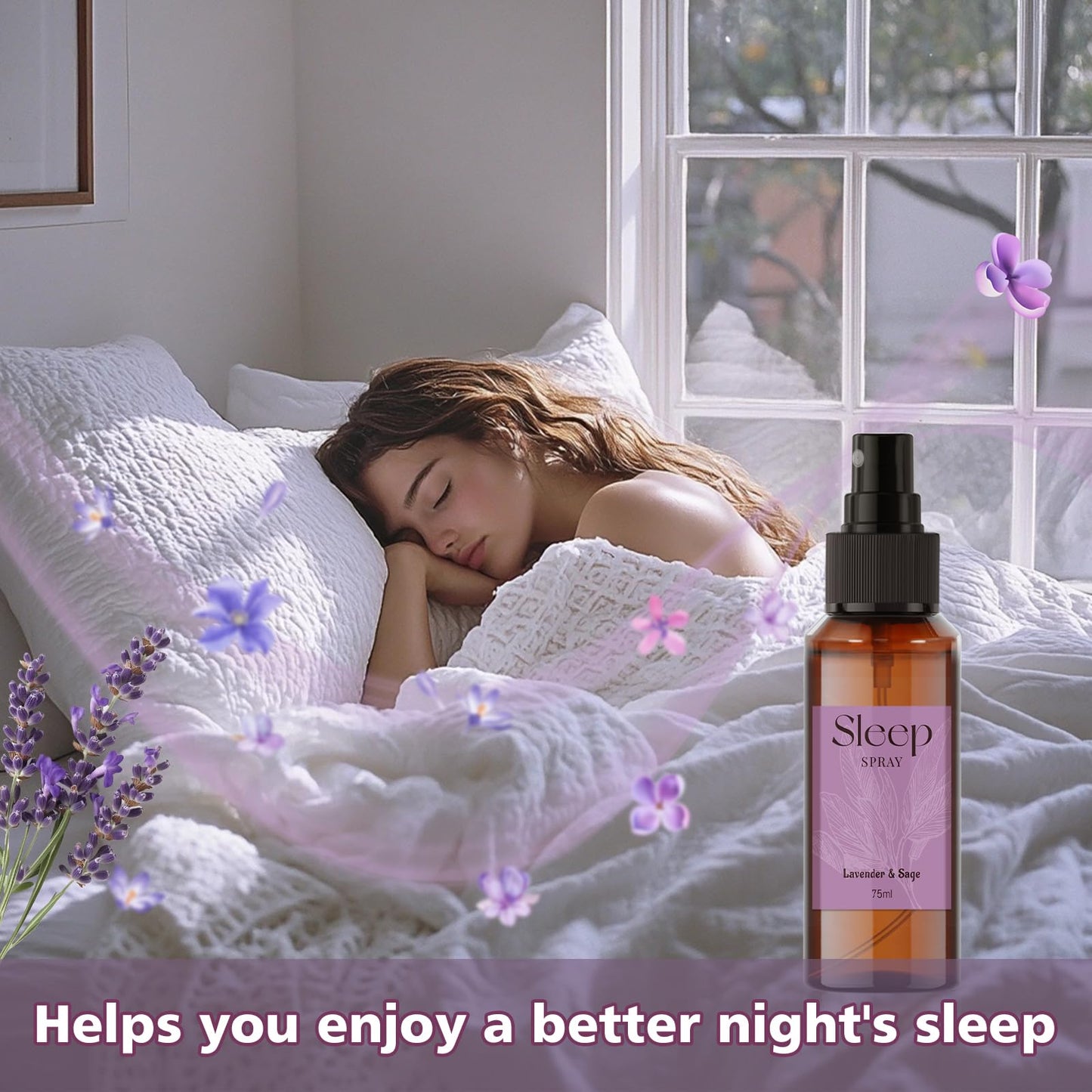 SCENTORINI Sleep Spray 4-Pack – Calming Lavender Essential Oil Aromatherapy Mist (75ml each) for Bedding & Room