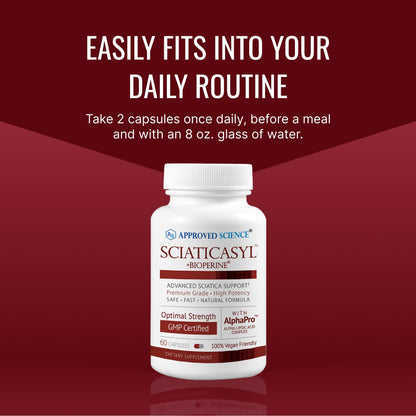 Sciaticasyl by Approved Science - Optimal Sciatic Nerve Support | Vegan, 360 Capsules