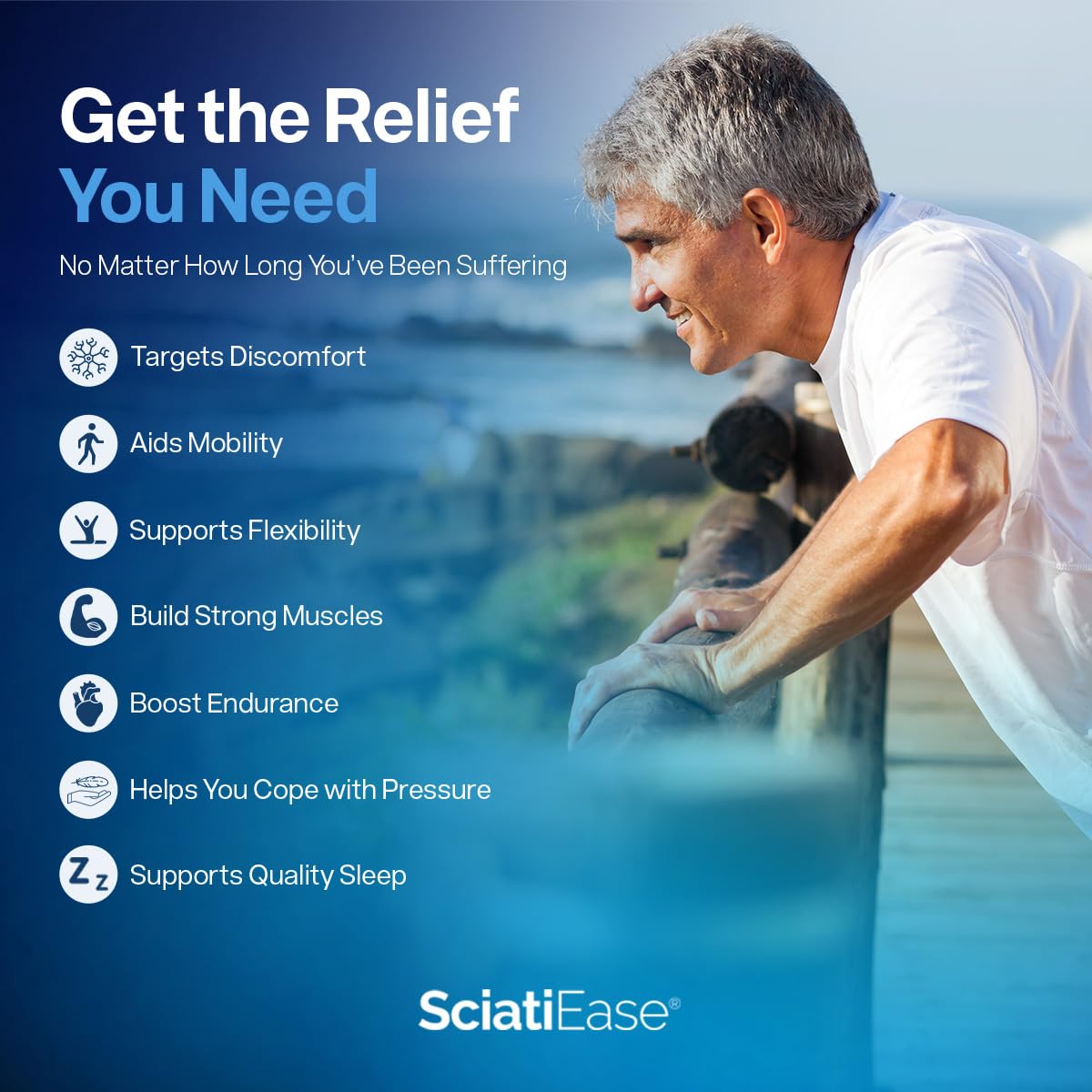 SciatiEase Sciatic Nerve Health Support Supplement - 3 Bottles | PEA, Alpha-Lipoic Acid 300mg, B Complex
