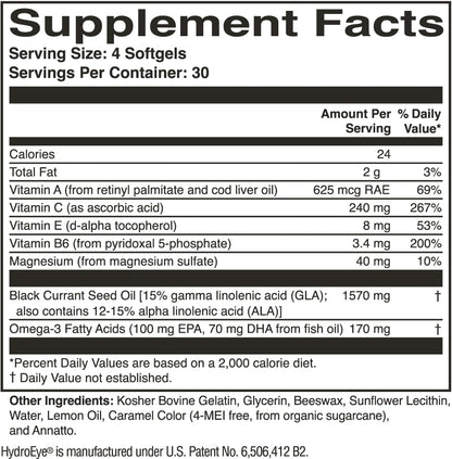 ScienceBased Health HydroEye Dry Eye Supplement – Clinically Proven GLA & Omega-3 | 120 Softgels