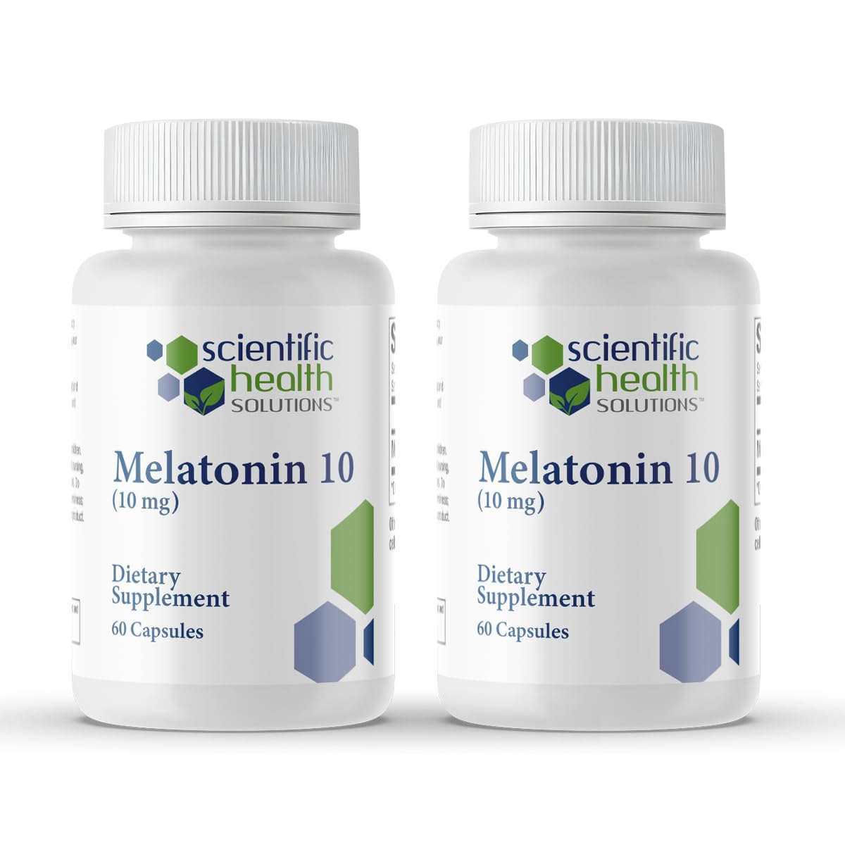 Melatonin 10mg Extra Strength - Scientific Health Solutions | Vegan, Non-GMO, Gluten-Free | US-Made 2-Pack