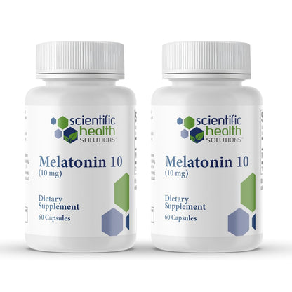 Melatonin 10mg Extra Strength - Scientific Health Solutions | Vegan, Non-GMO, Gluten-Free | US-Made 2-Pack