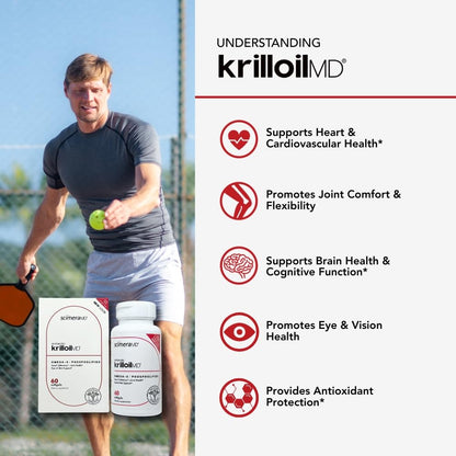 ScimeraMD KrillOilMD Antarctic Krill Oil with Astaxanthin – Heart, Brain & Joint Support | 60 CT