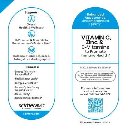 ScimeraMD Scimune Immune Support with Zinc, Quercetin, Echinacea & Wellmune Beta Glucan – 30 CT