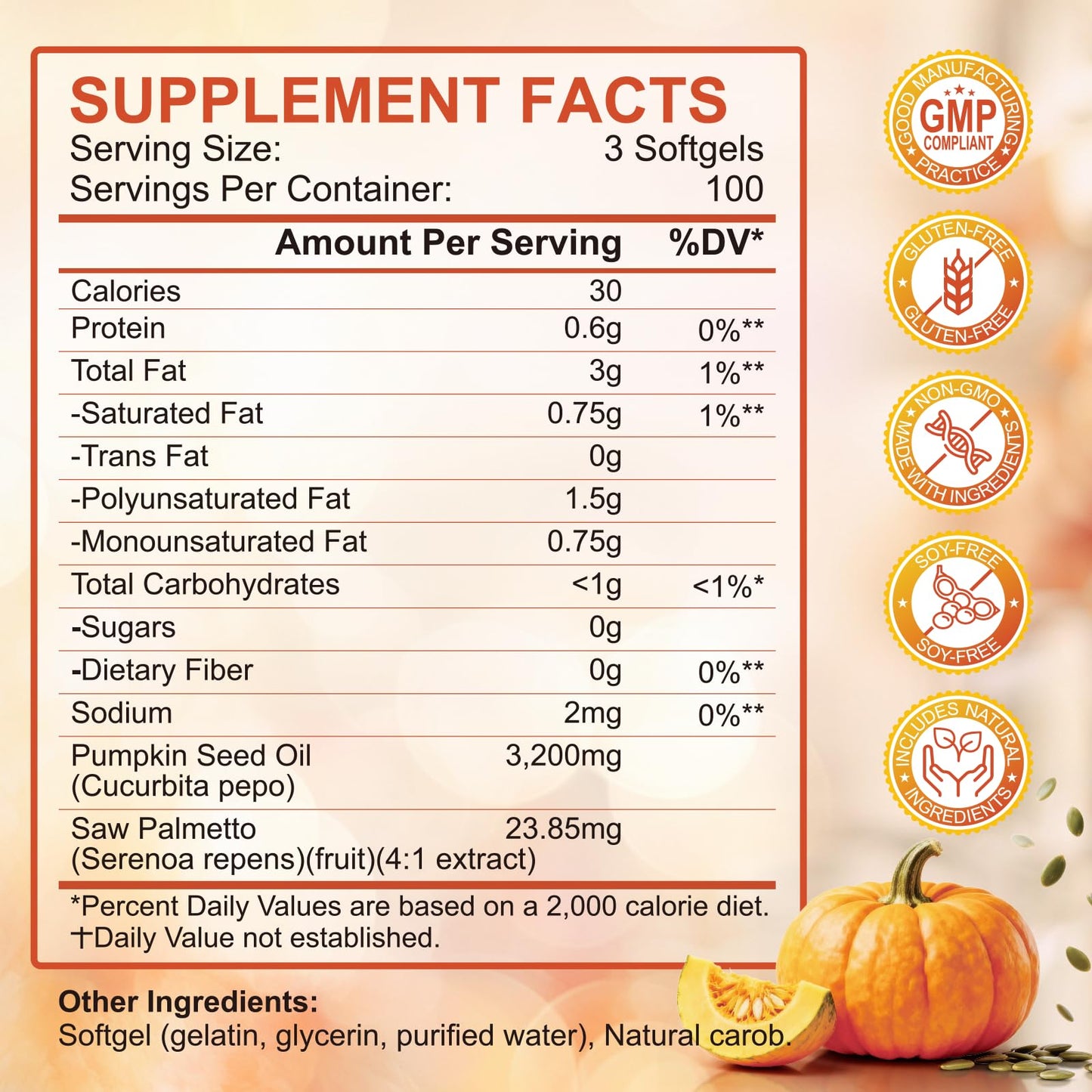 SCOLA Pumpkin Seed Oil Capsules with Saw Palmetto – 3200mg Prostate & Urinary Health (300 Softgels) | Non-GMO, Gluten-Free