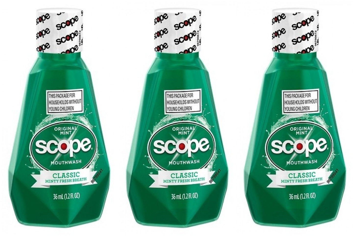 Scope Mouthwash Classic Original Mint 1.2 Oz Travel Size Pack of 3