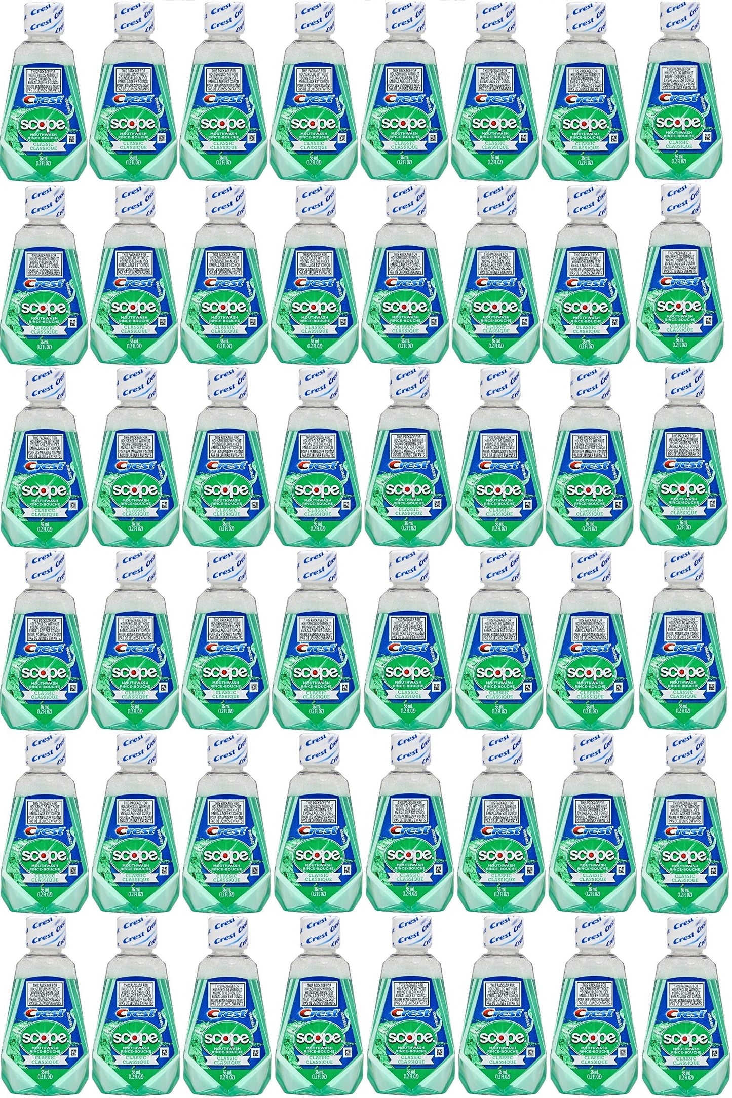 Scope Travel Size Mouthwash Classic Original Mint 1.2 oz (48 Pack)