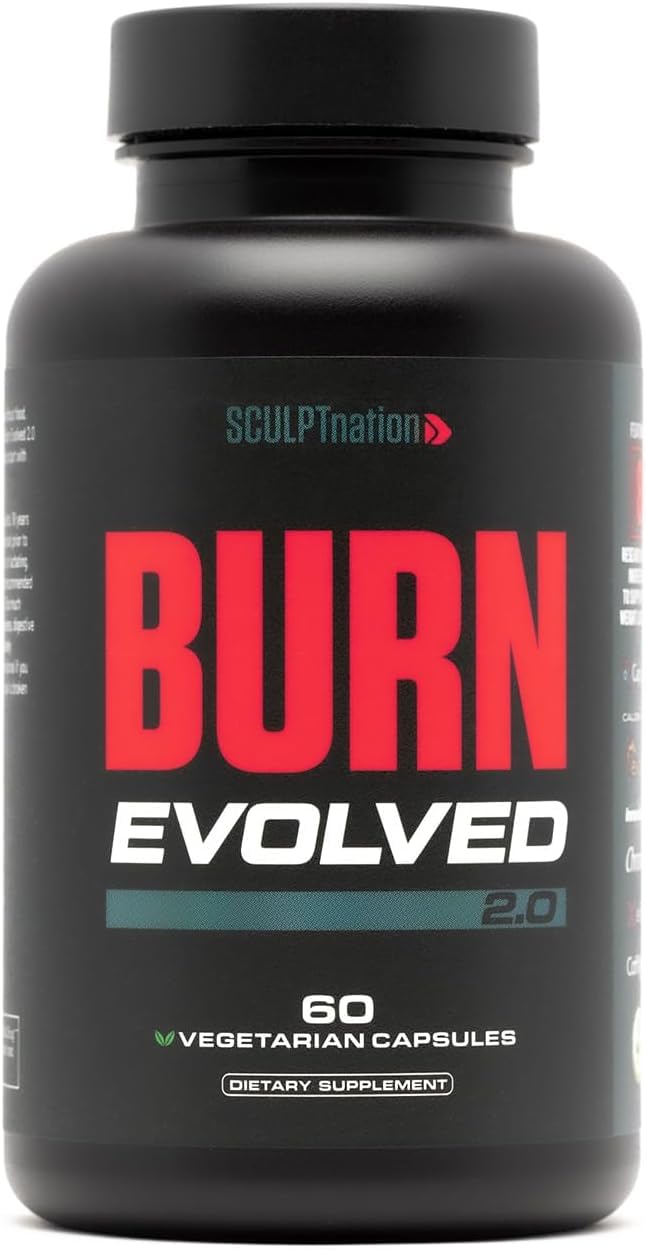 Sculpt Nation Burn Thermogenic Fat Burner for Men & Women – Daytime Metabolism Booster | Capsimax, Chromax, Patented Ingredients | 60 Veggie Pills