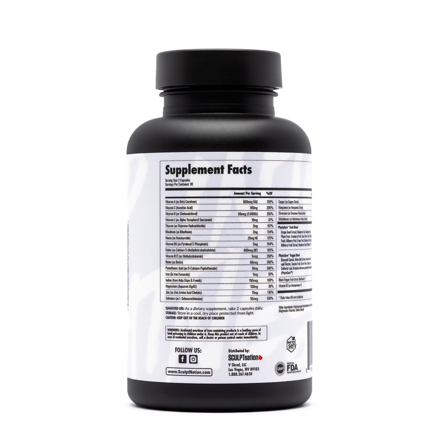 Sculpt Nation by V Shred Multivitamin – Daily Multivitamin for Women & Men | 60 Capsules