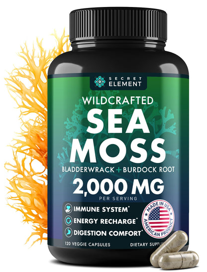 Sea Moss Capsules – Irish Sea Moss with Burdock Root, Bladderwrack & Muira Puama