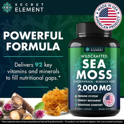 Sea Moss Capsules – Irish Sea Moss with Burdock Root, Bladderwrack & Muira Puama