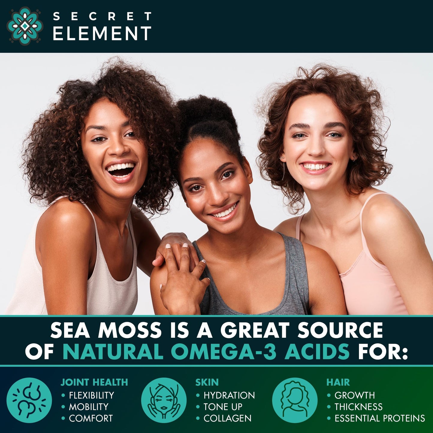 Secret Element Sea Moss Capsules – Irish Sea Moss with Burdock Root, Bladderwrack & Muira Puama for Immunity, Gut, and Energy (2 Pack)