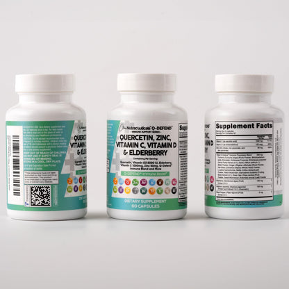 Clean Nutraceuticals Quercetin Zinc Vitamin C Vitamin D Bromelain Elderberry – Lung Immune Support for Adults