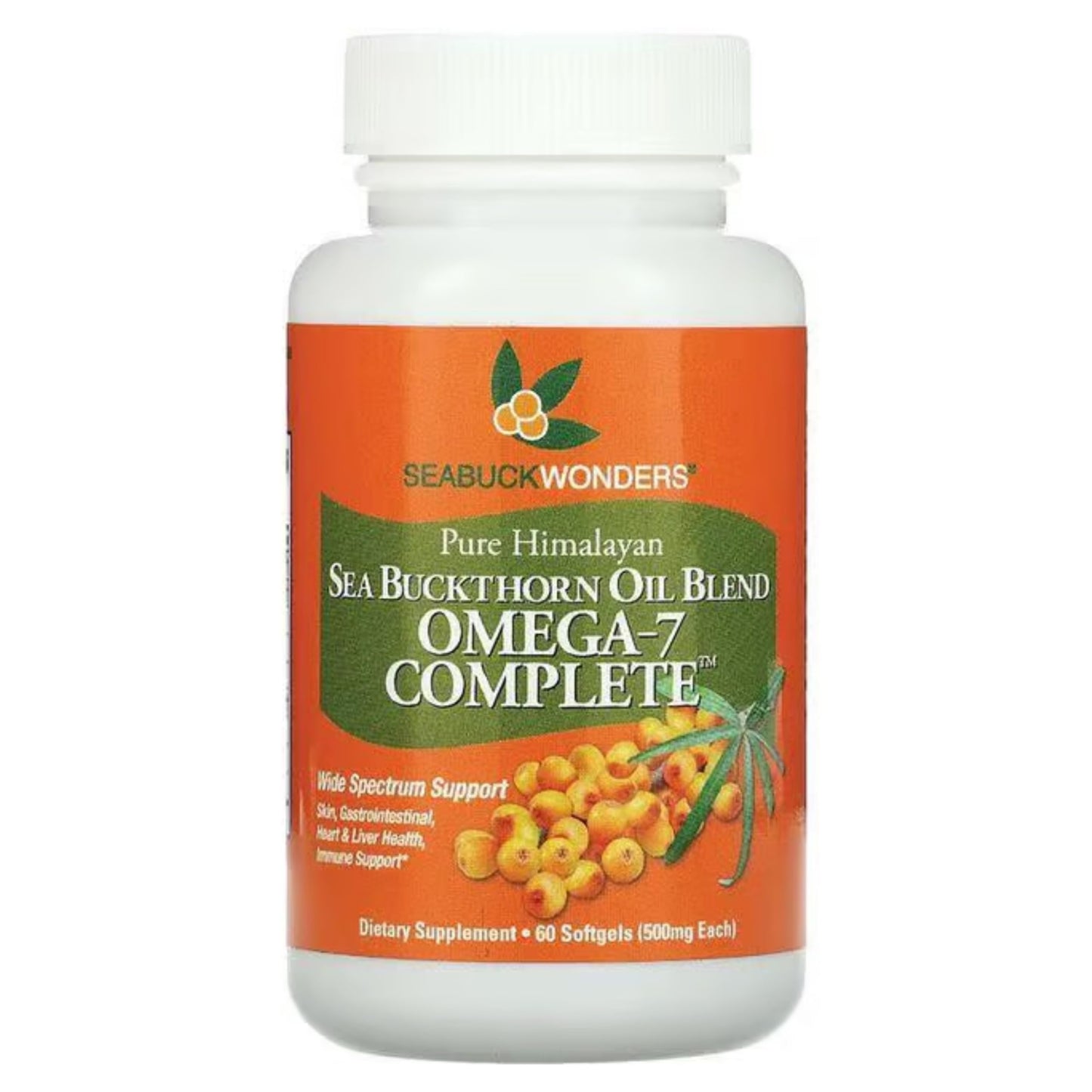 SEABUCKWONDERS Organic Sea Buckthorn Oil Softgels 1000mg – Omega 7, 3, 6 & 9 | Hair, Skin & Nails
