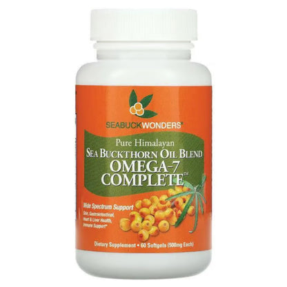 SEABUCKWONDERS Organic Sea Buckthorn Oil Softgels 1000mg – Omega 7, 3, 6 & 9 | Hair, Skin & Nails