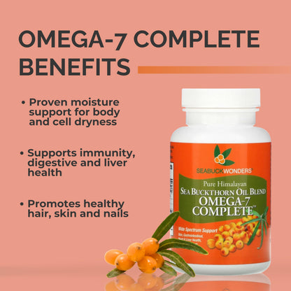 SEABUCKWONDERS Organic Sea Buckthorn Oil Softgels 1000mg – Omega 7, 3, 6 & 9 | Hair, Skin & Nails
