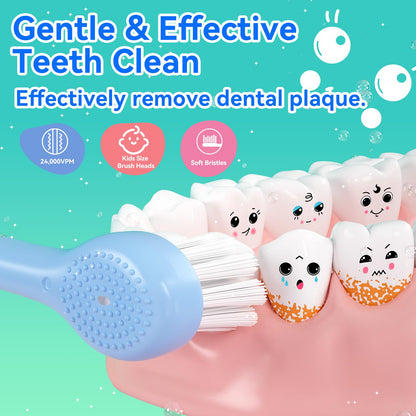 SEAGO Kids Electric Toothbrushes – Rechargeable Toddler Toothbrush, 8 Heads, Ages 2-6